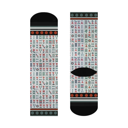 Mahjong Tiles Crew Socks Colorful Unisex Original