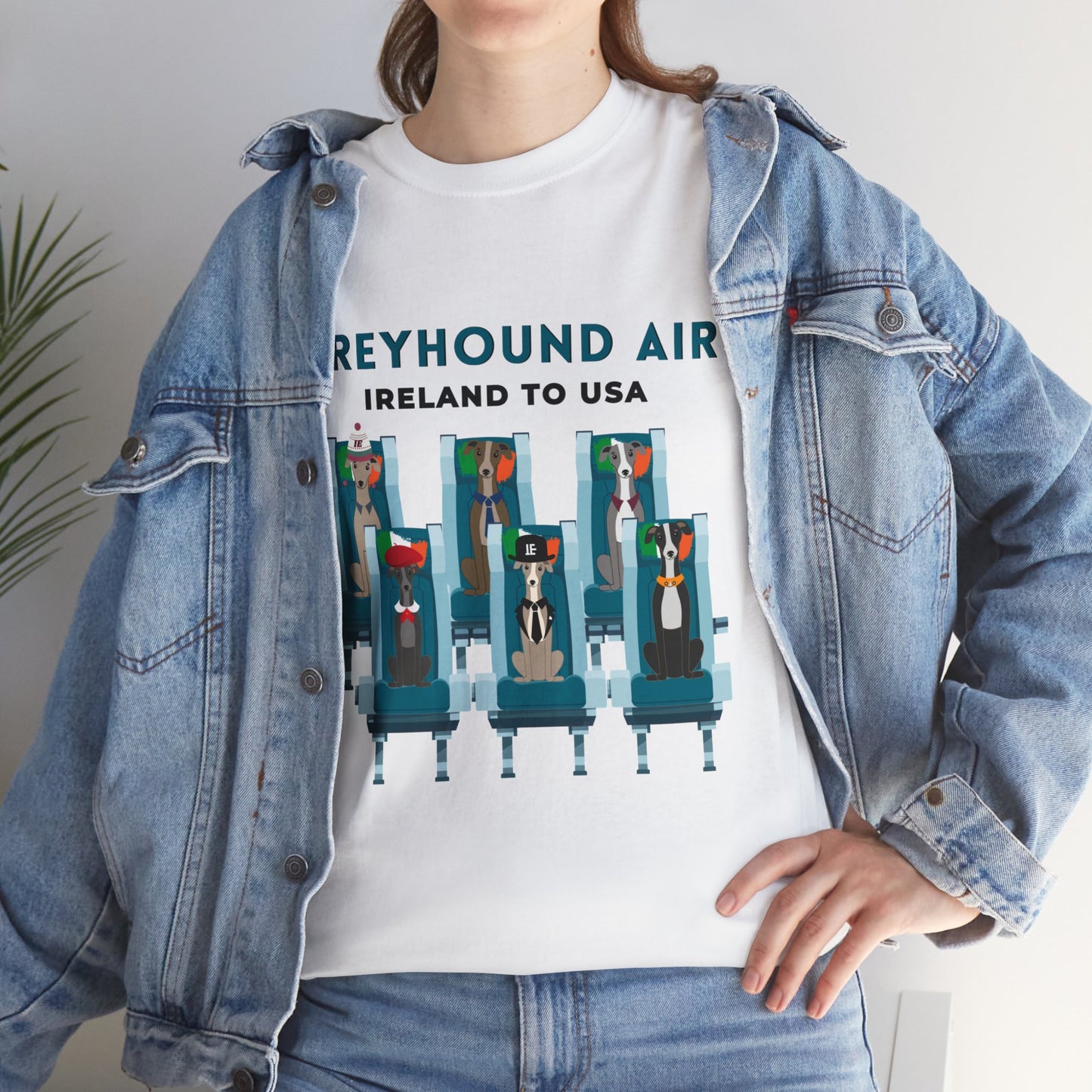 Greyhound Air Short Sleeve Shirt Ireland to USA Benefits Greyhound Rescue