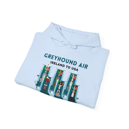 Greyhound Air Hooded Sweatshirt, Ireland to USA Classic Fit, Original Design, Unisex