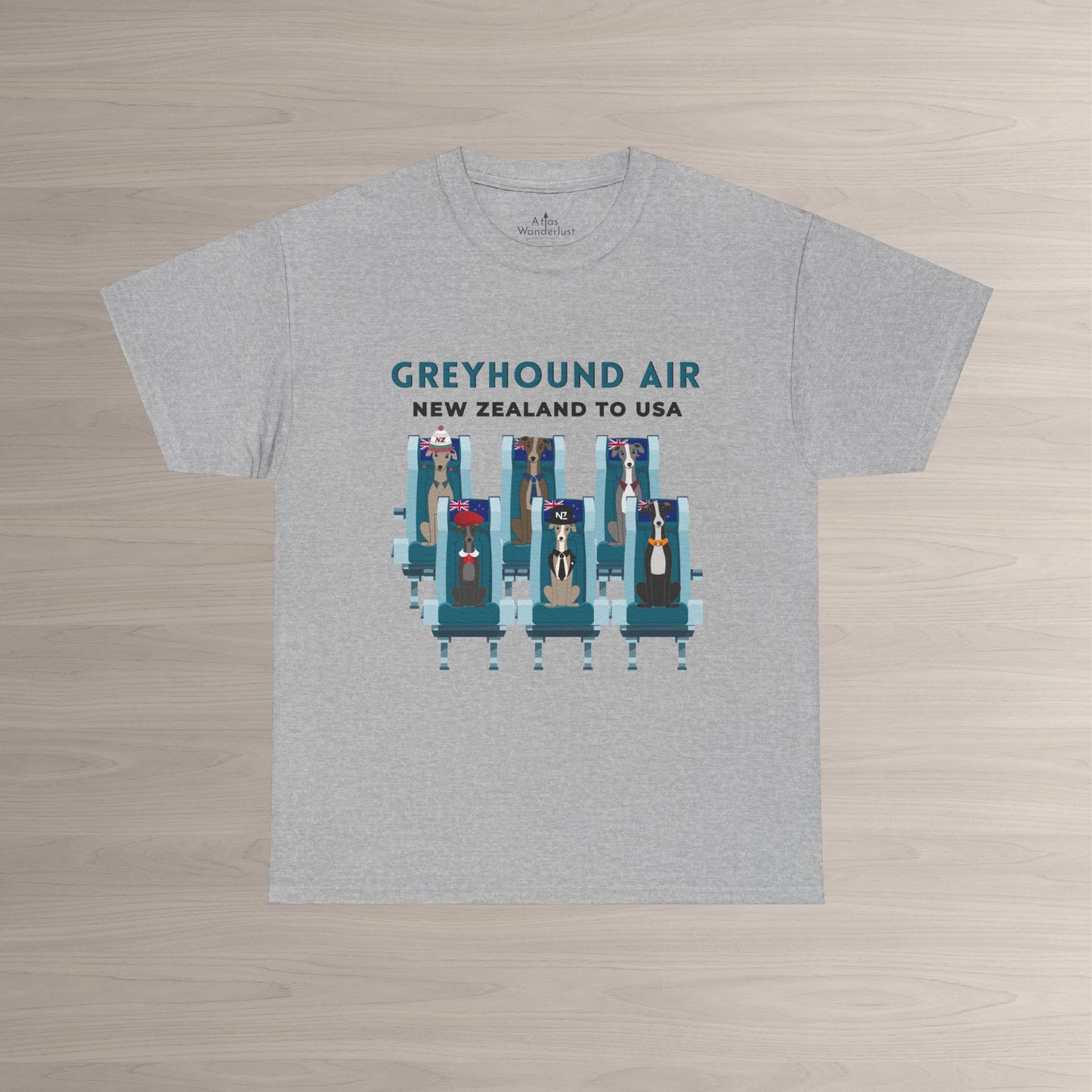 Greyhound Air Short Sleeve Shirt New Zealand to USA Greyhound Rescue