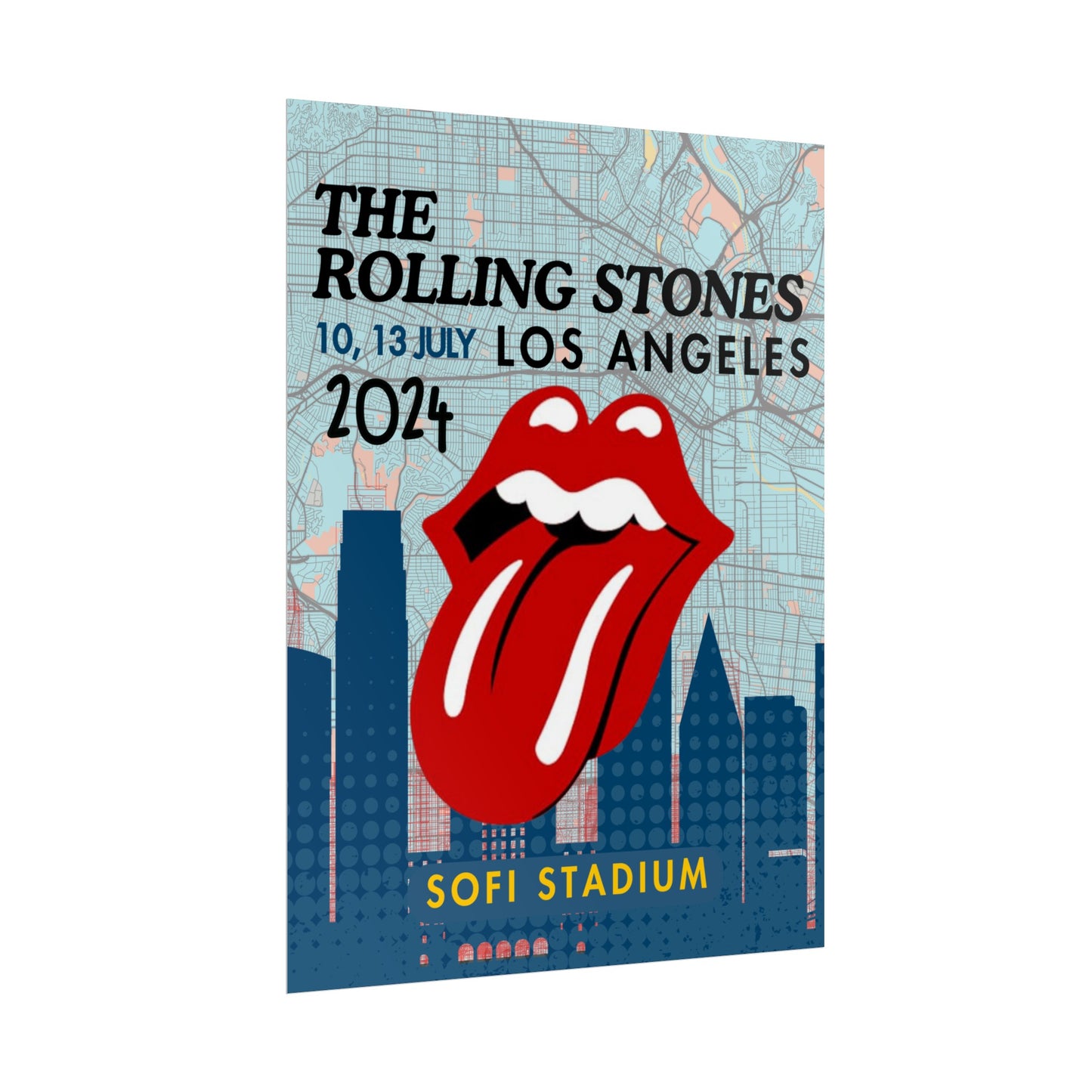 The Rolling Stones Concert Poster LA SoFi Stadium 16x20 18x24 2 Finishes