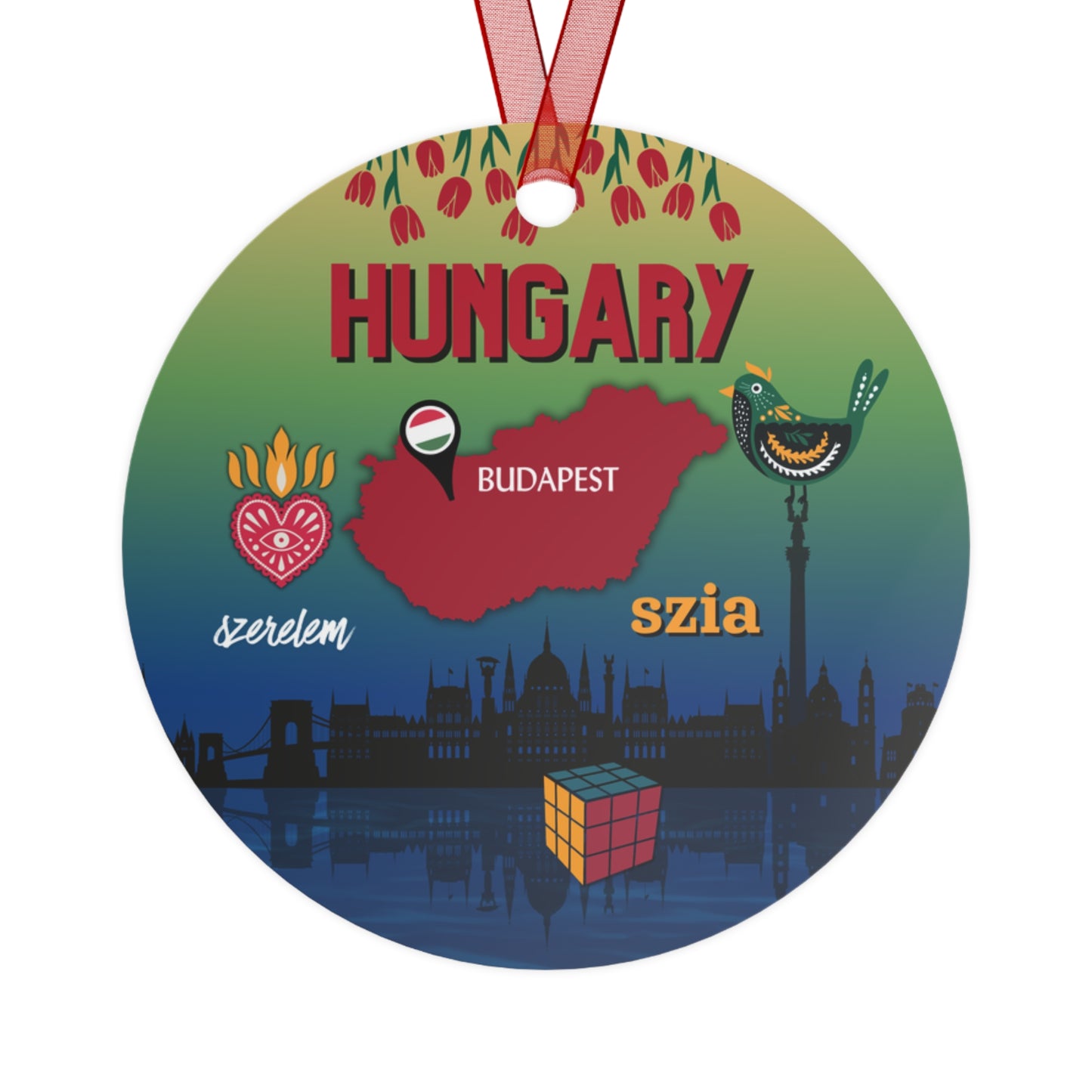 Hungary Ornament | Travel-Inspired Souvenir, Keepsake Gift | Hungarian-Themed