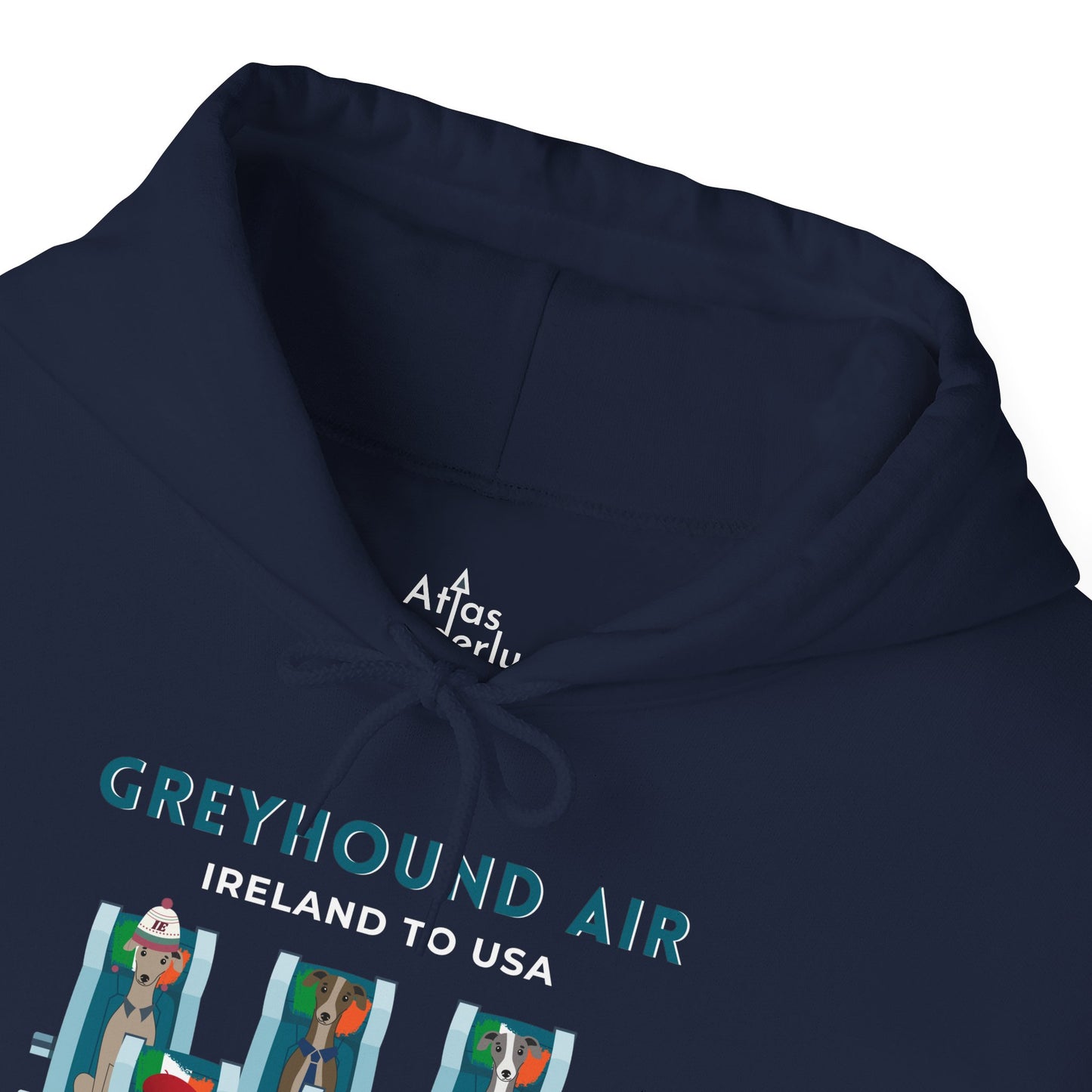 Greyhound Air Hooded Sweatshirt, Ireland to USA Classic Fit, Original Design, Unisex