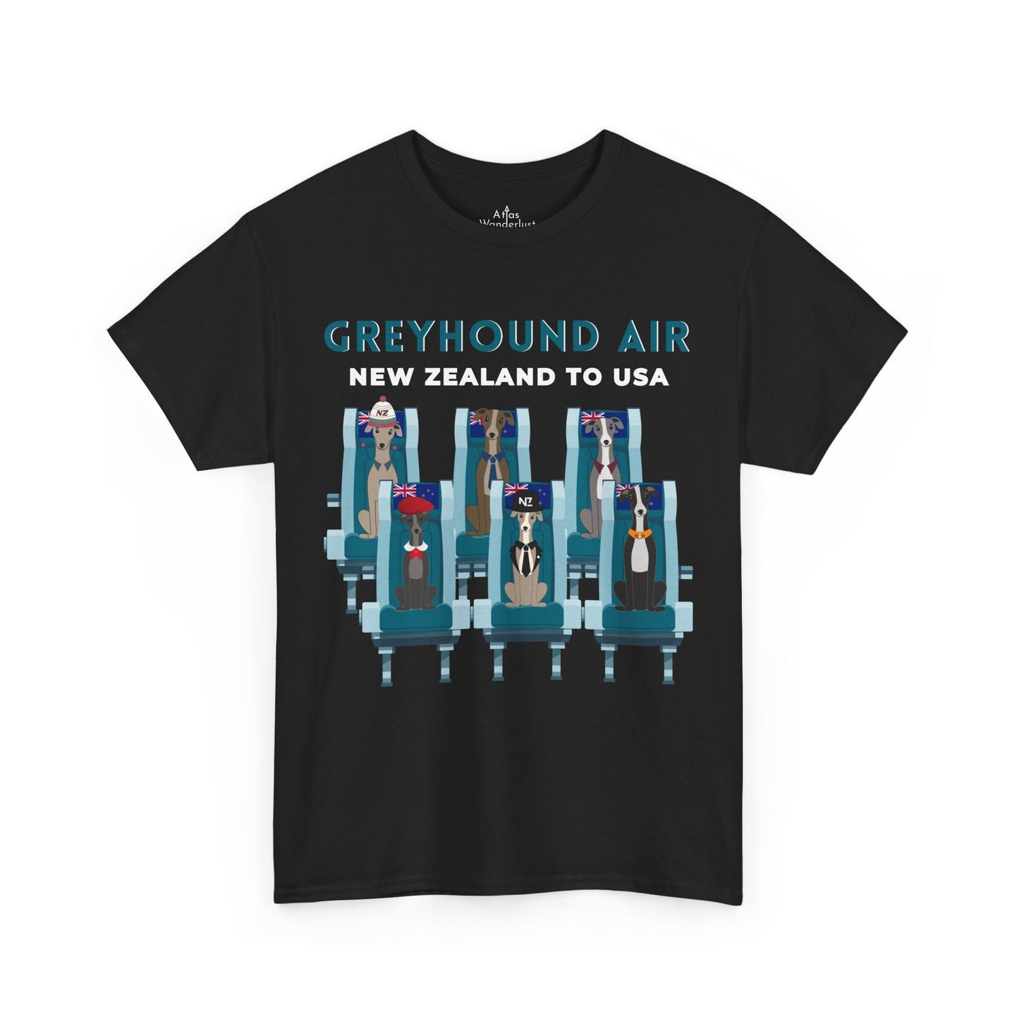 Greyhound Air Short Sleeve Shirt New Zealand to USA Greyhound Rescue