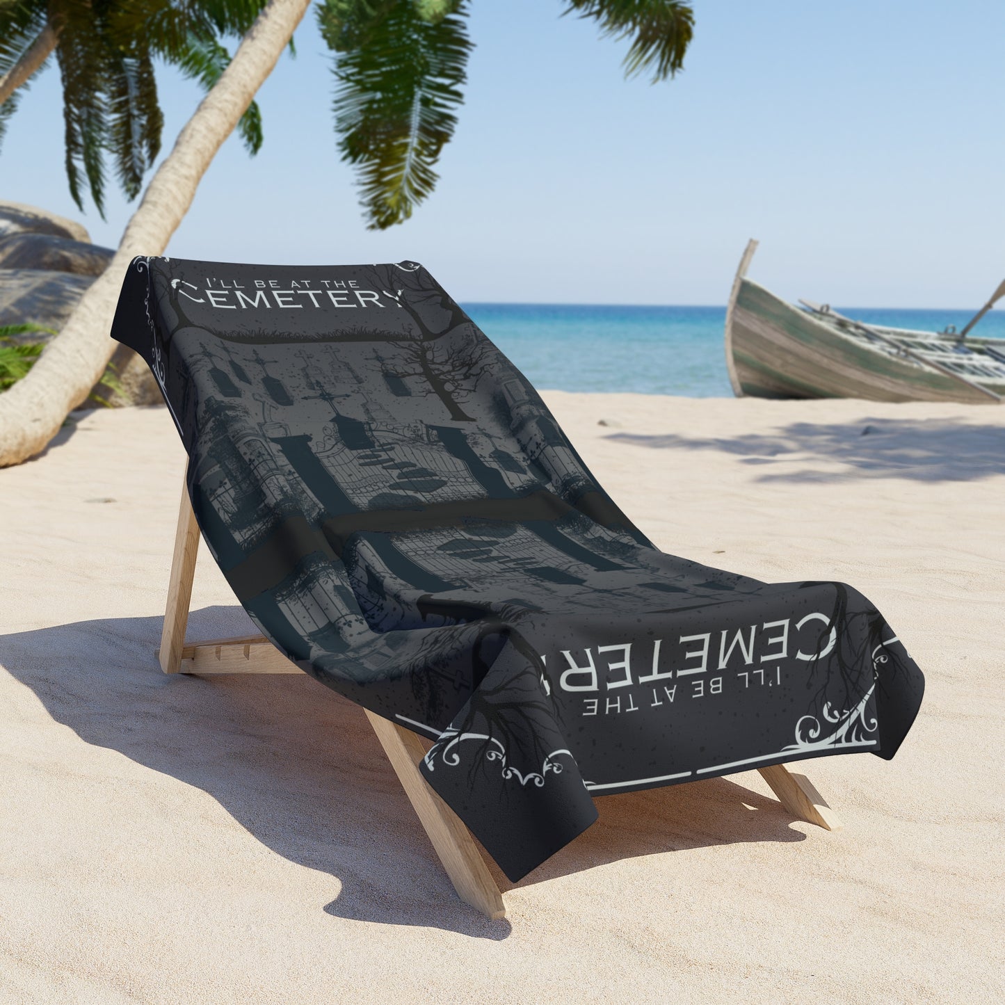 Cemetery Beach Towel Taphophile Gothic