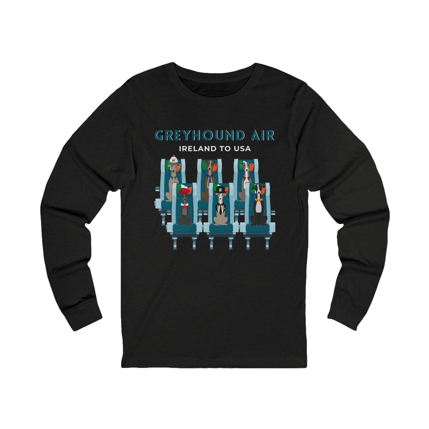 Greyhound Air Long-Sleeve Shirt Ireland to USA Greyhound Rescue