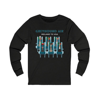 Greyhound Air Long-Sleeve Shirt Ireland to USA Greyhound Rescue