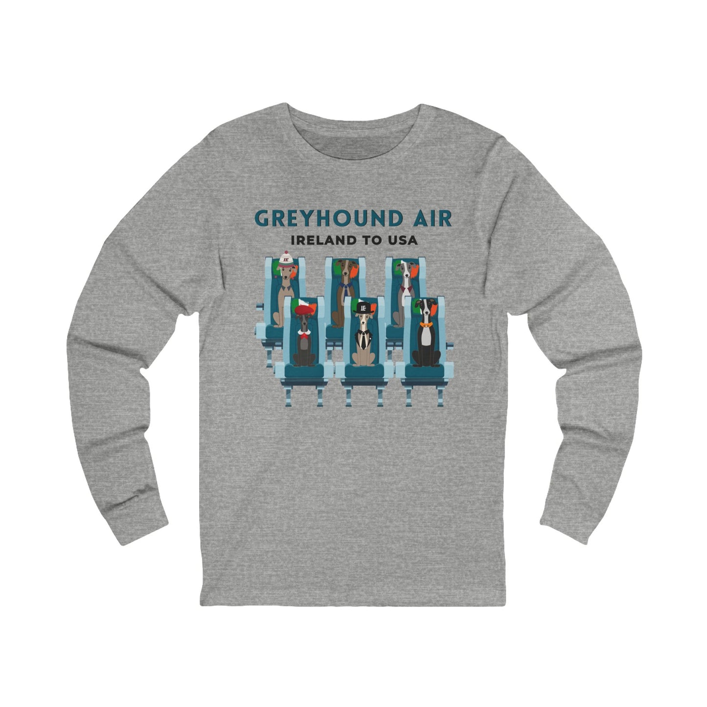 Greyhound Air Long-Sleeve Shirt Ireland to USA Greyhound Rescue