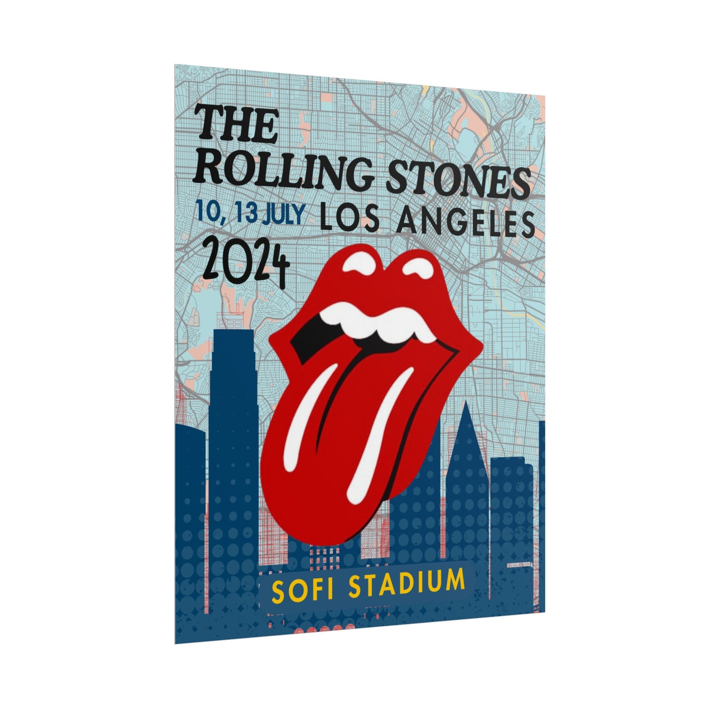 The Rolling Stones Concert Poster LA SoFi Stadium 16x20 18x24 2 Finishes