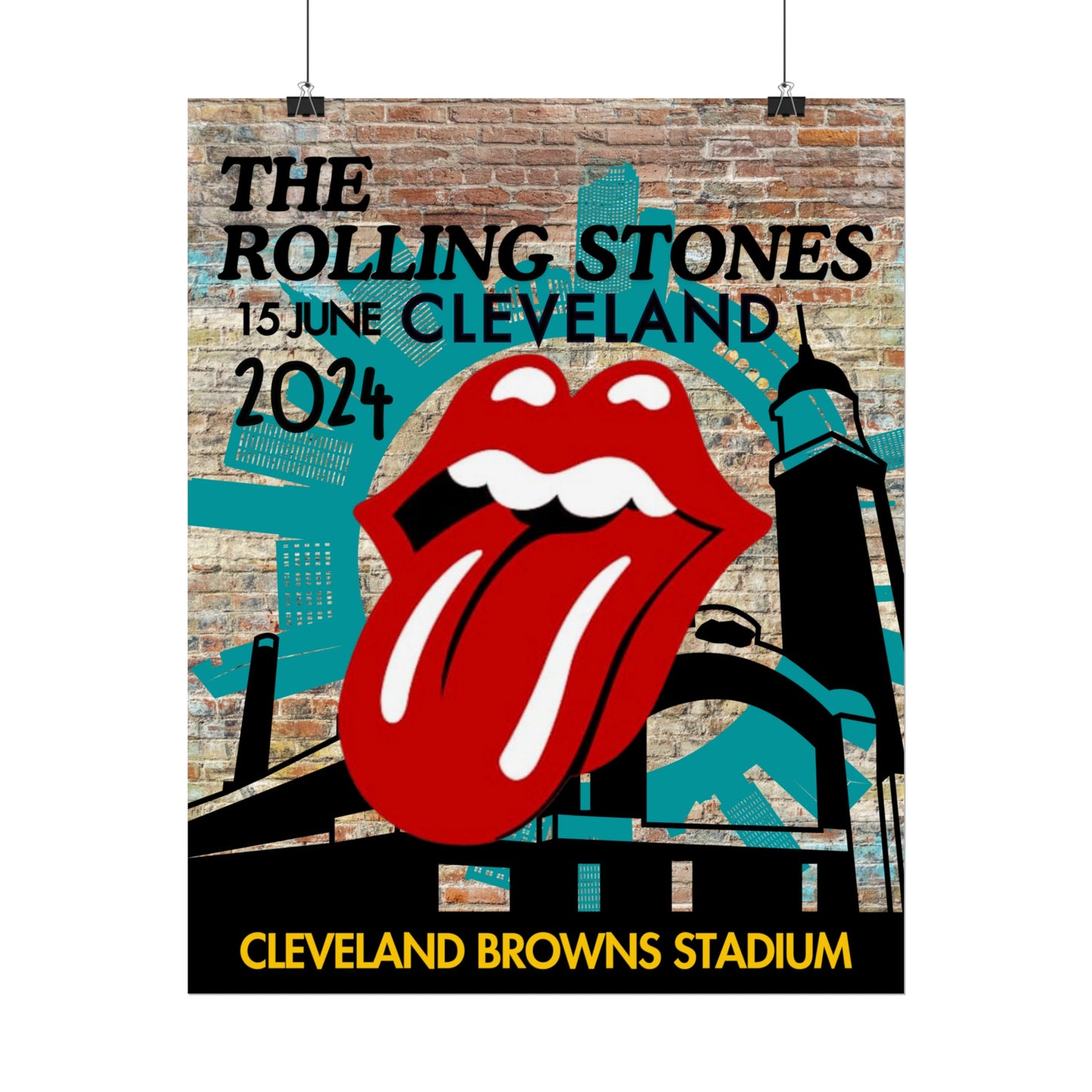 The Rolling Stones Concert Poster Cleveland 16x20 18x24 2 Finishes