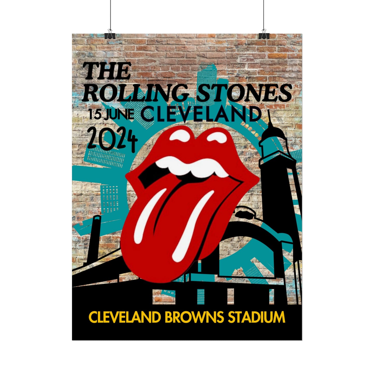 The Rolling Stones Concert Poster Cleveland 16x20 18x24 2 Finishes