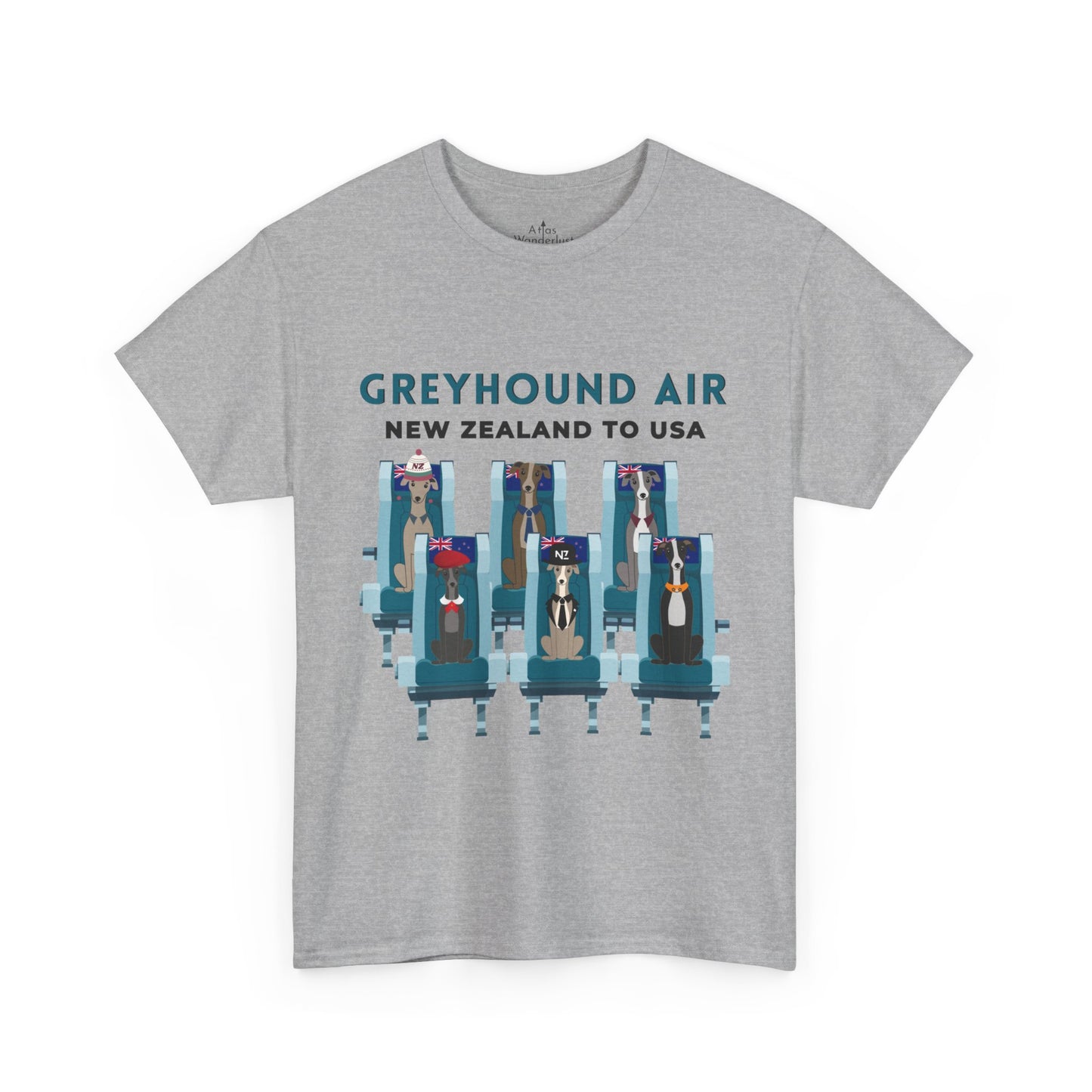 Greyhound Air Short Sleeve Shirt New Zealand to USA Benefits Greyhound Rescue