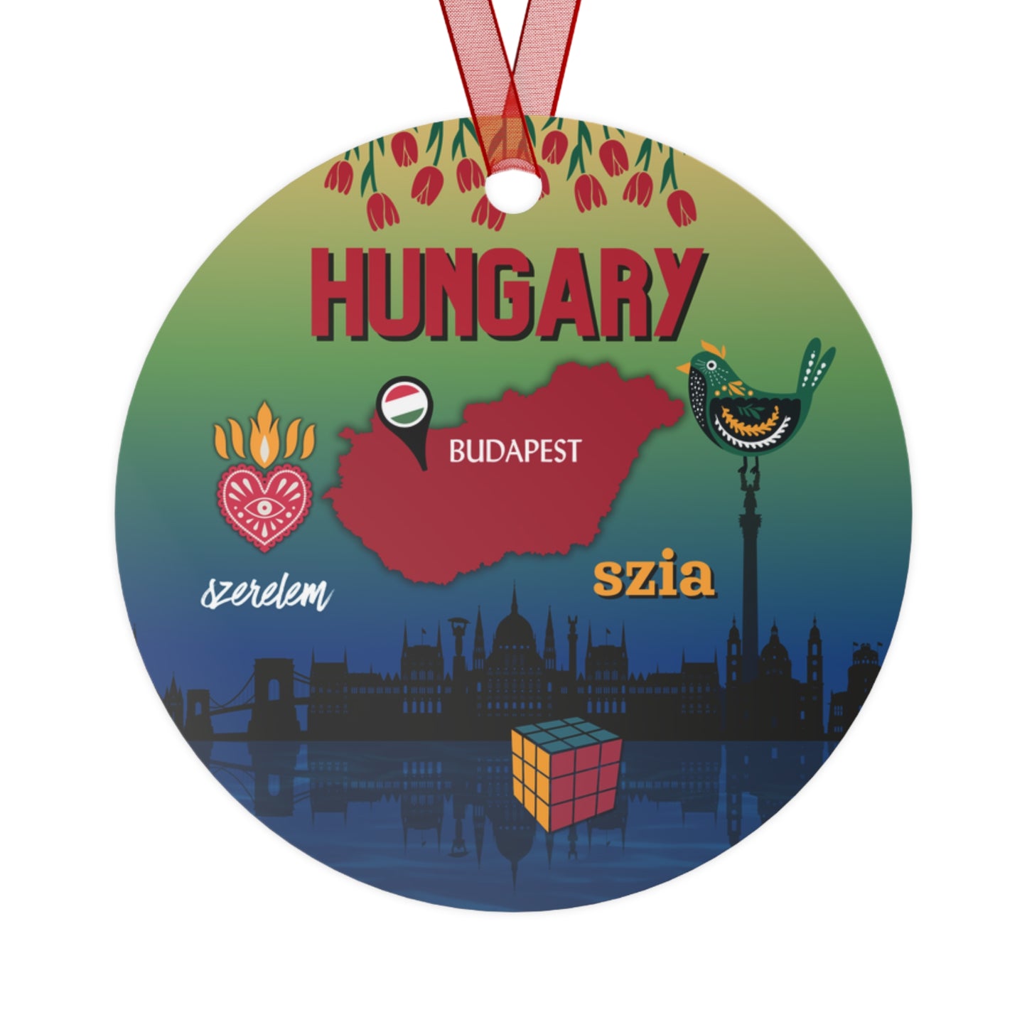 Hungary Ornament | Travel-Inspired Souvenir, Keepsake Gift | Hungarian-Themed