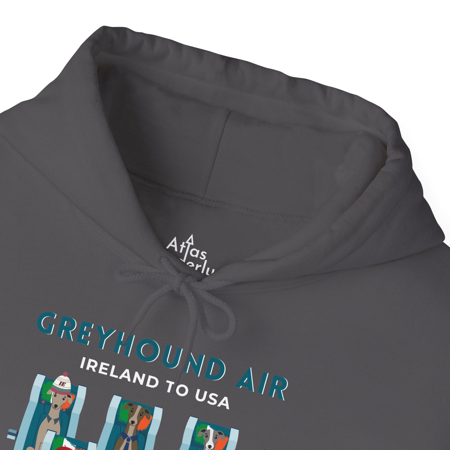 Greyhound Air Hooded Sweatshirt, Ireland to USA Classic Fit, Original Design, Unisex