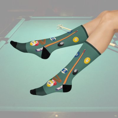 Billiards Socks! Pool Table Hustle Unisex Adult Stretchy Mid Calf Original