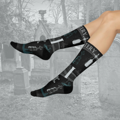 Cemetery Socks Headstones Taphophile Unisex Adult Stretchy Mid Calf Original