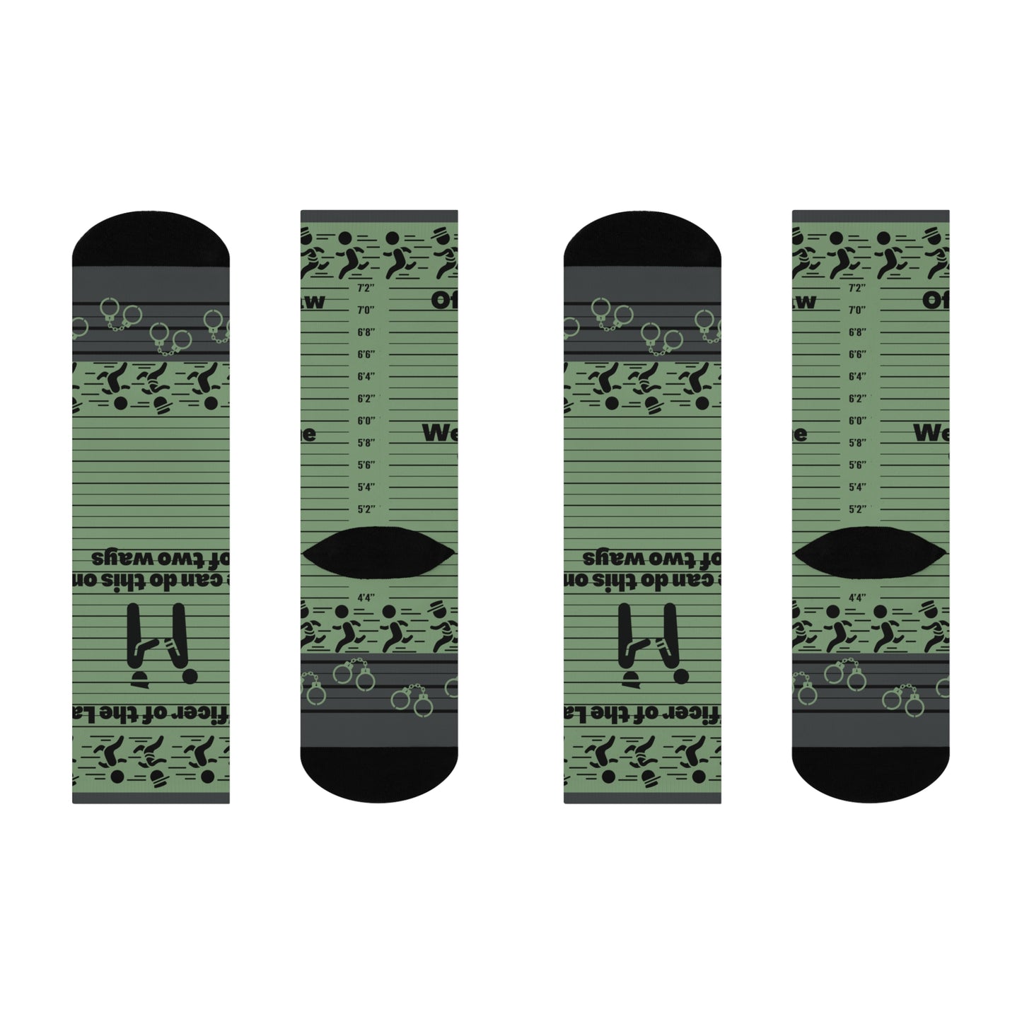 Jailbird Police Socks, Unisex One Size Mid-Calf Crew