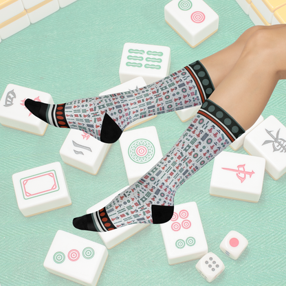 Mahjong Tiles Crew Socks Colorful Unisex Original