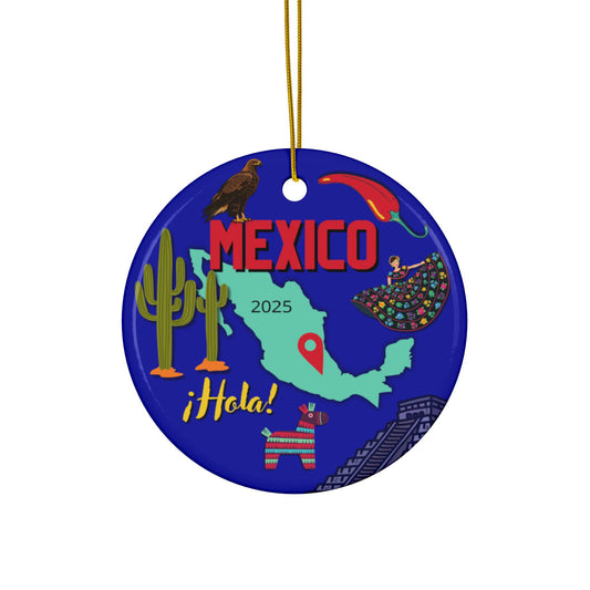 Mexican theme ornament map, pinata, colorful