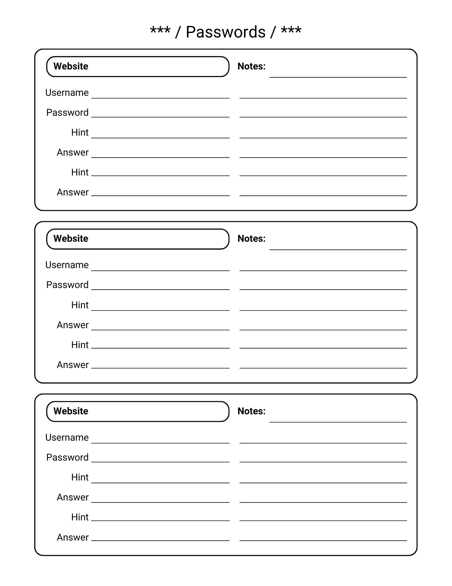 Track Passwords, Account Info, & Major Purchases, Nature