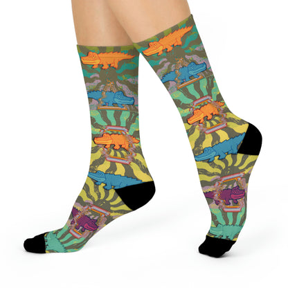 King Gizzard & the Lizard Wizard Psychedelic Socks 2 Unisex Adult Stretchy Mid Calf Original
