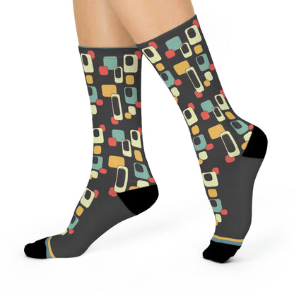 Retro Design Socks Unisex Adult Stretchy Mid Calf Original