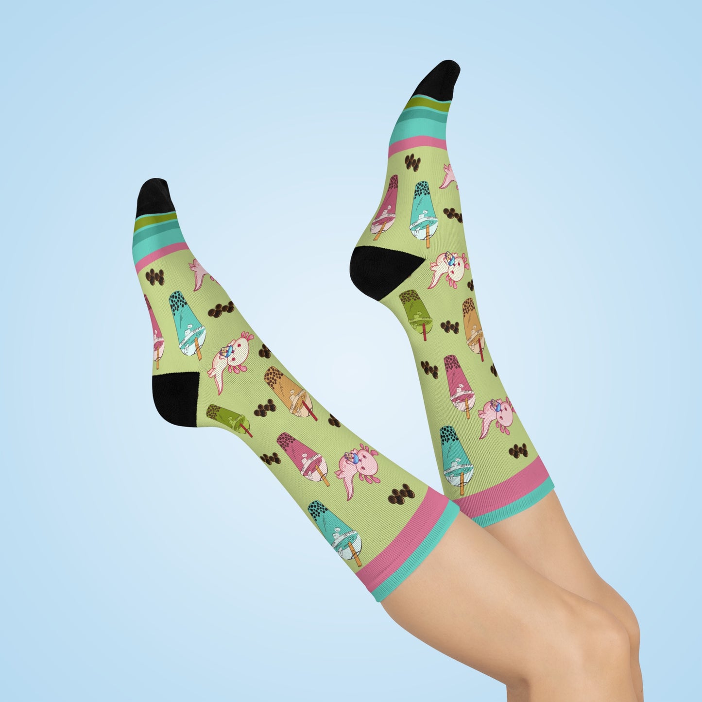 Bubble Tea Socks Tapioca Unisex Adult Stretchy Mid Calf Original