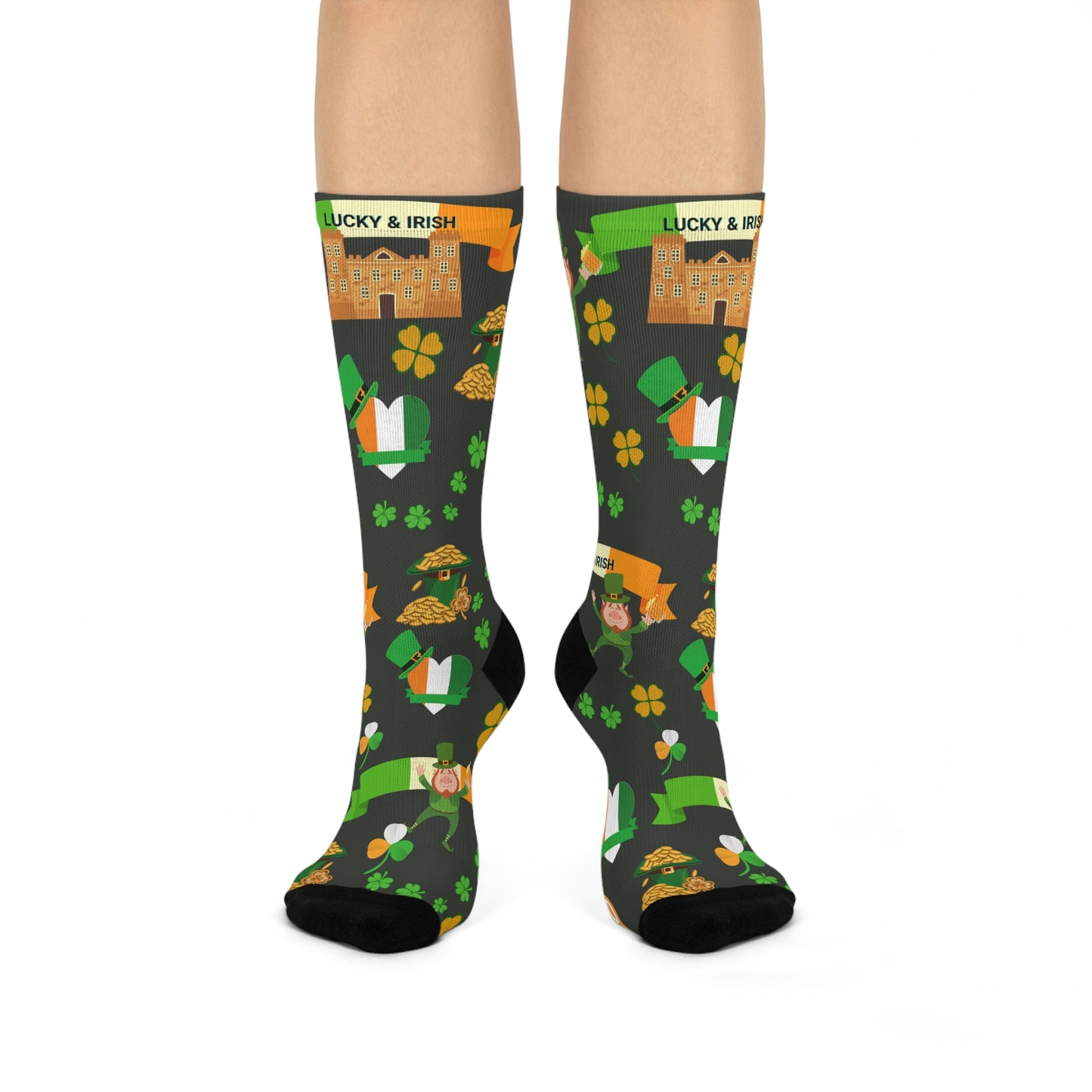 Ireland Socks Luck of the Irish Unisex Adult Stretchy Mid Calf Original