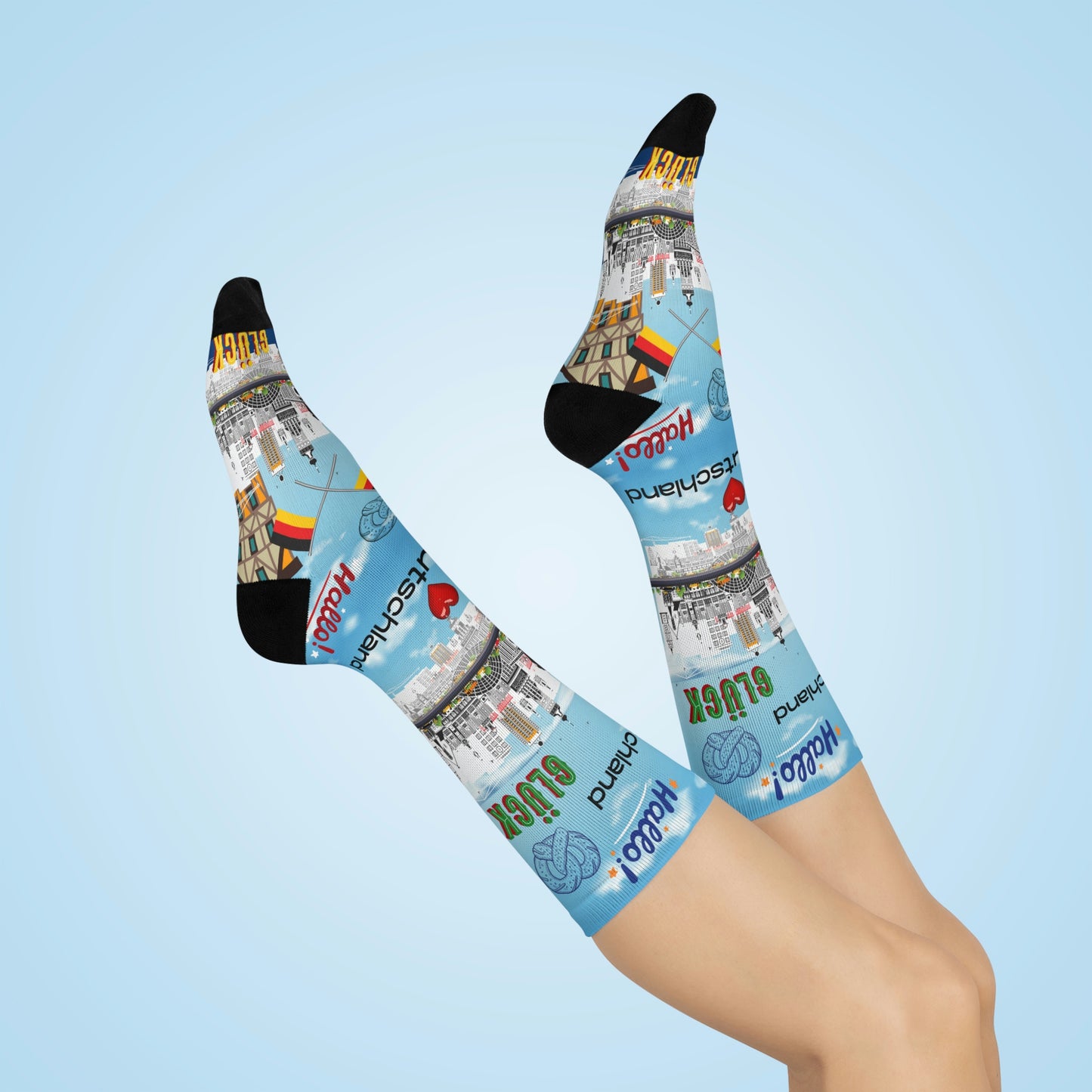 Germany Socks Ich liebe Deutschland Unisex Adult Stretchy Mid Calf Original