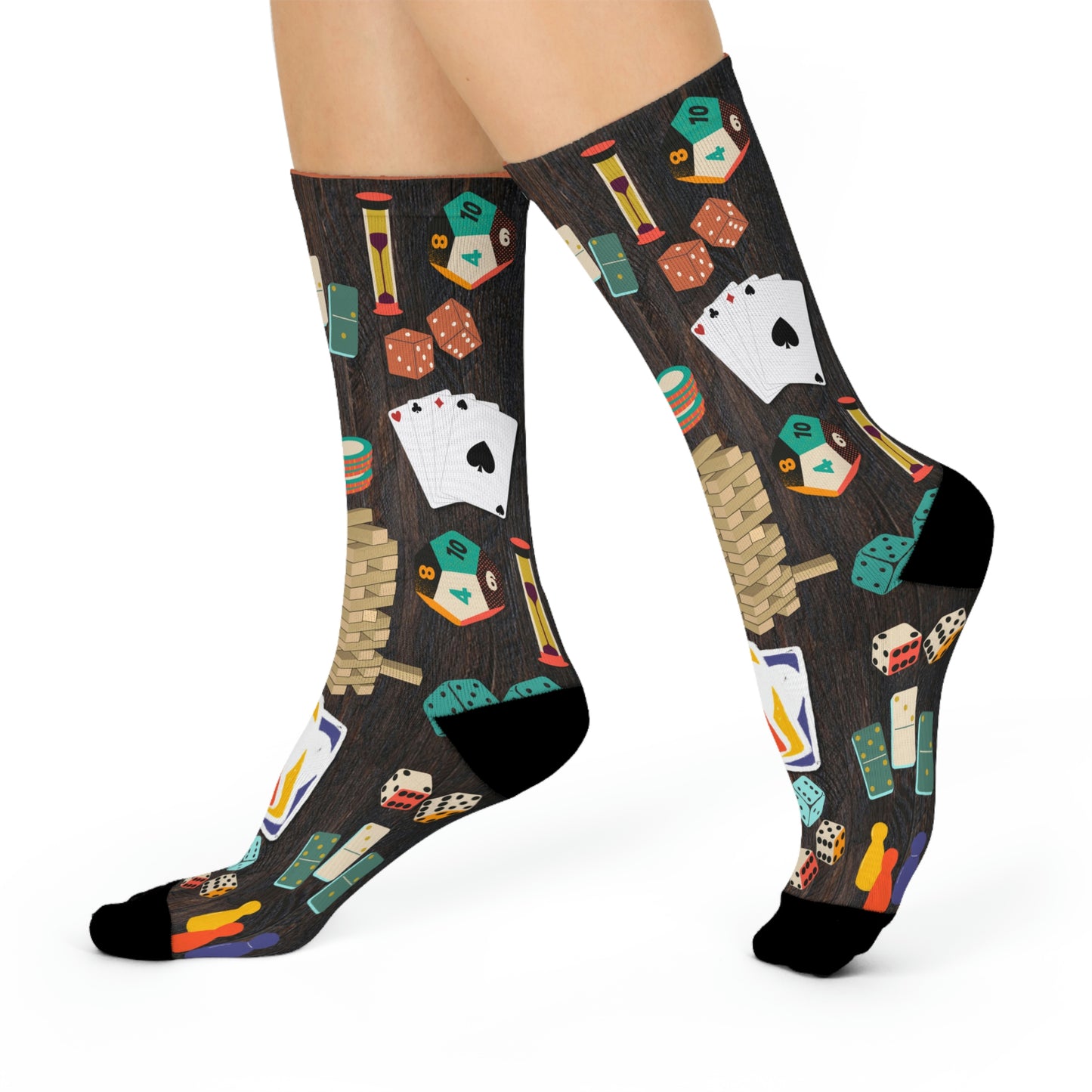 Family Game Night Socks Fun at Large! Unisex Adult Stretchy Mid Calf Original