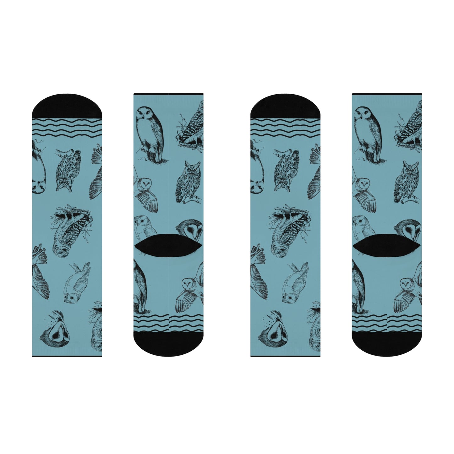 Wise Owl Socks Sketches Unisex Adult Stretchy Mid Calf Original
