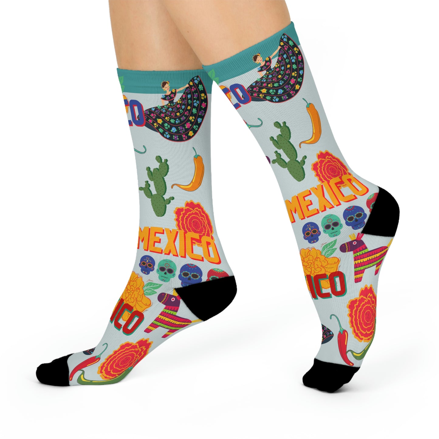 Mexico Socks Food Culture Unisex Adult Stretchy Mid Calf Original