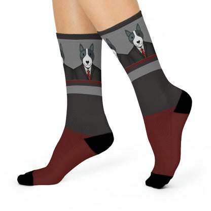 Bull Terrier Socks Well Suited Unisex Adult Stretchy Mid Calf Original