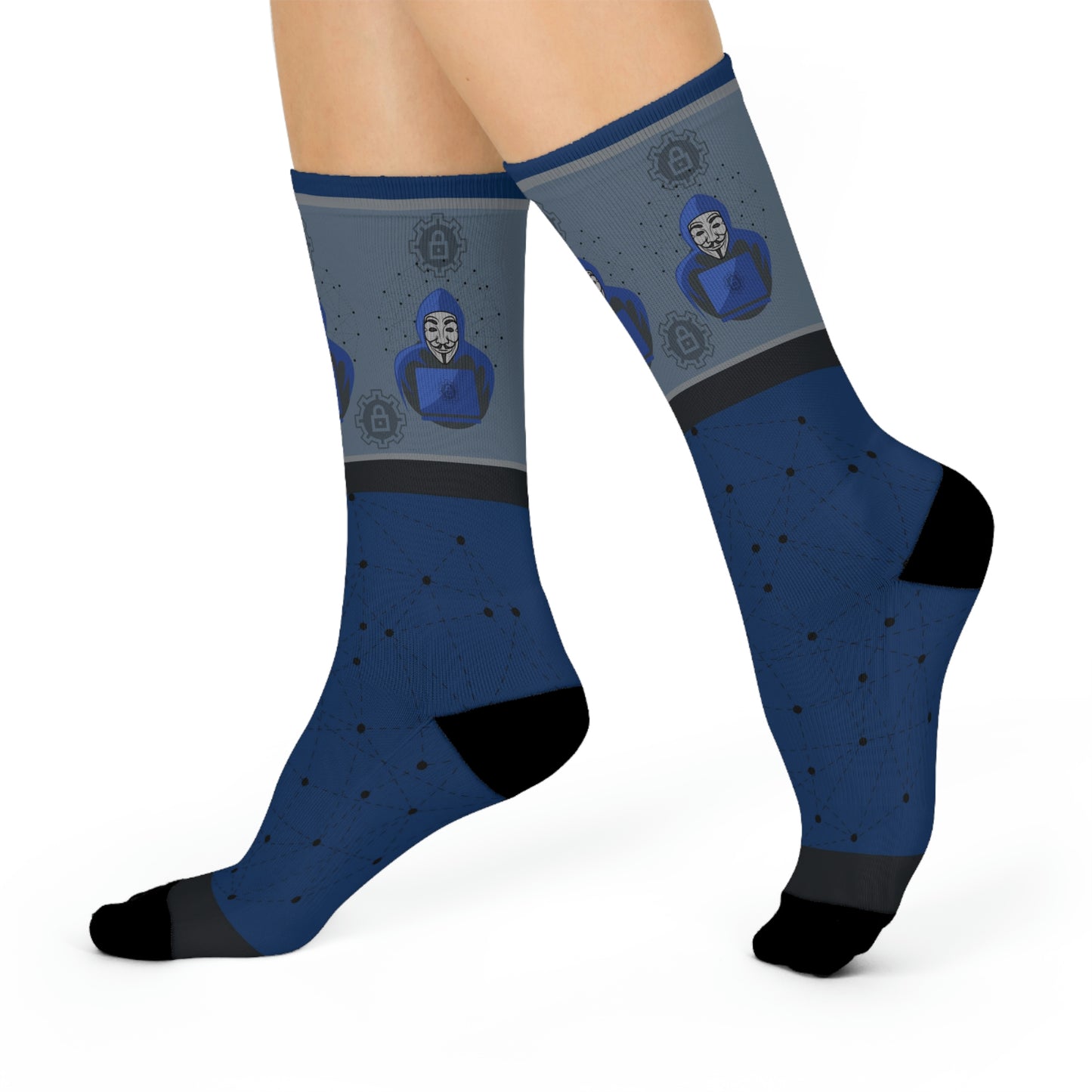 Hacker Socks Cyber Attack Unisex Adult Stretchy Mid Calf Original