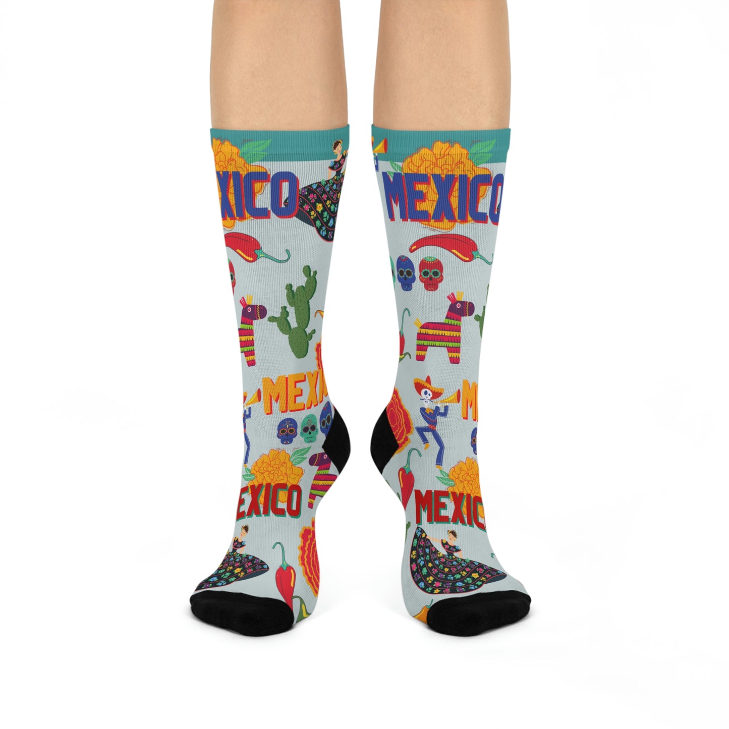 Mexico Socks Food Culture Unisex Adult Stretchy Mid Calf Original