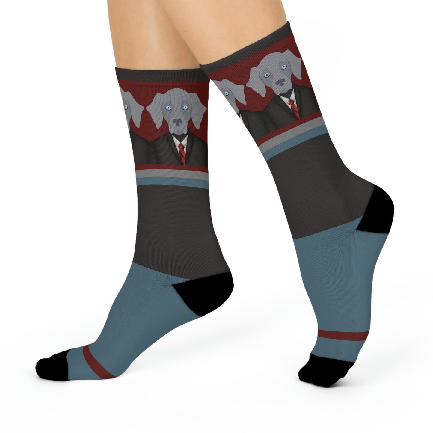 Weimaraner Socks Well-Suited Unisex Adult Stretchy Mid Calf Original