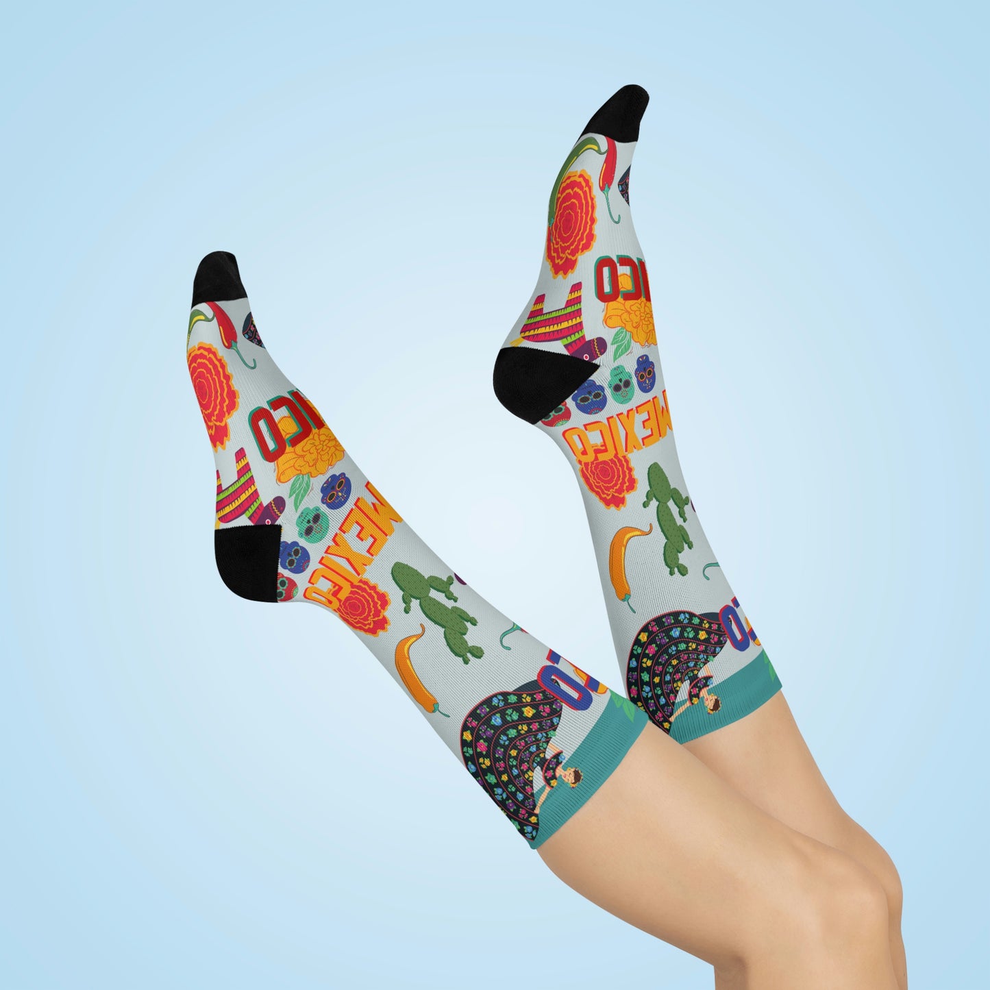 Mexico Socks Food Culture Unisex Adult Stretchy Mid Calf Original