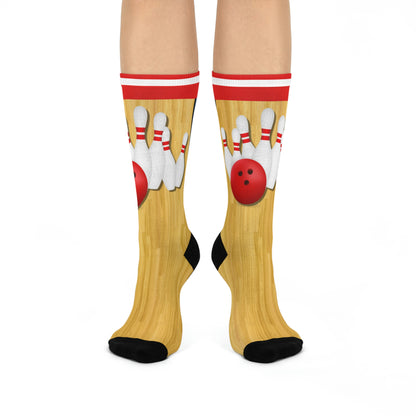 Bowling Socks Strike! Unisex Adult Stretchy Mid Calf Original