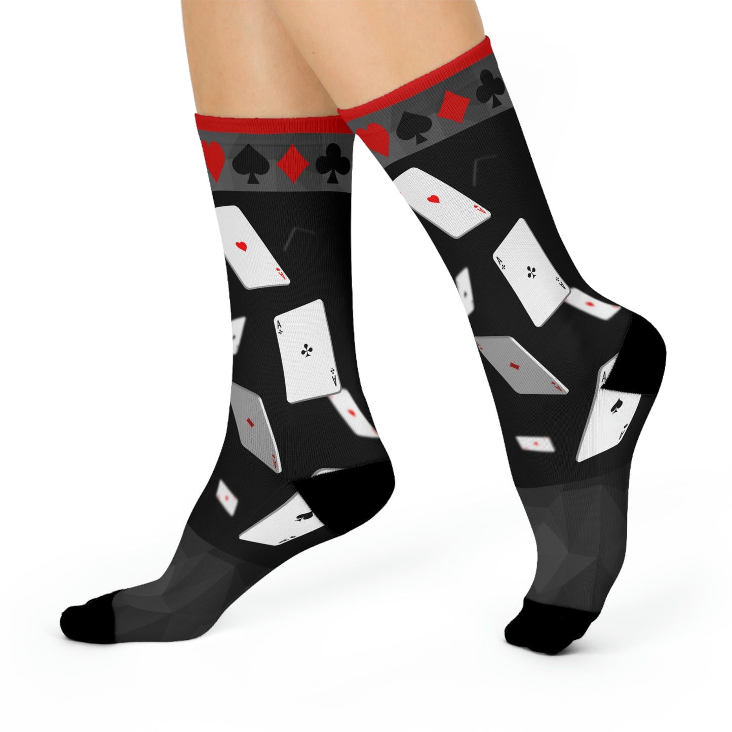 Casino Game Night Socks Gin Rummy Unisex Adult Stretchy Mid Calf Original