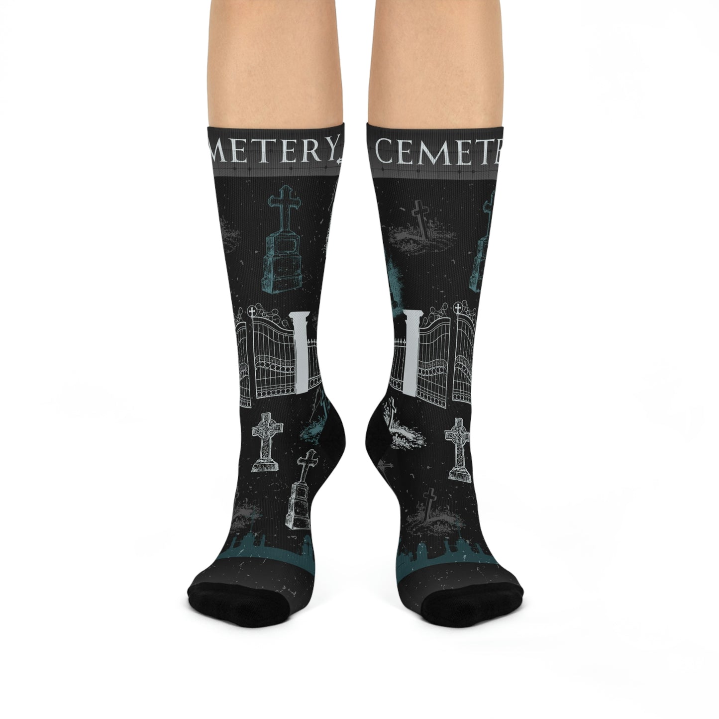 Cemetery Socks Headstones Taphophile Unisex Adult Stretchy Mid Calf Original