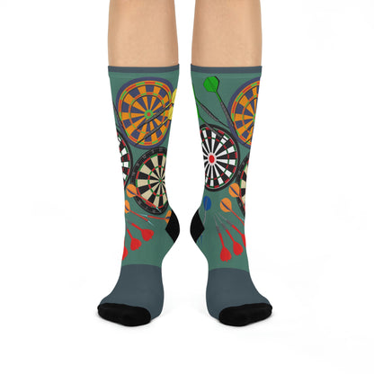 Dart Board Socks Unisex Adult Stretchy Mid Calf Original