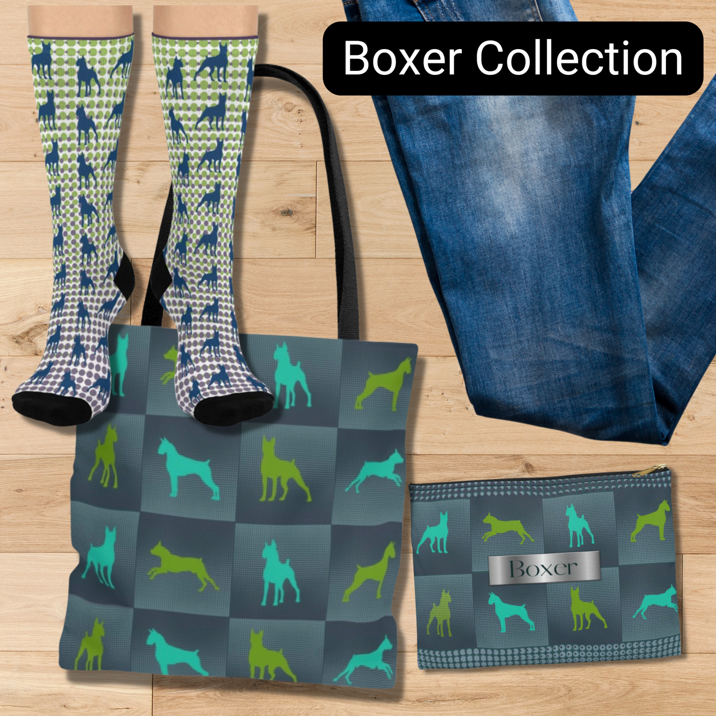 Boxer All-Purpose Tote Bag, Graphics, Modern - The Dapper Dogg