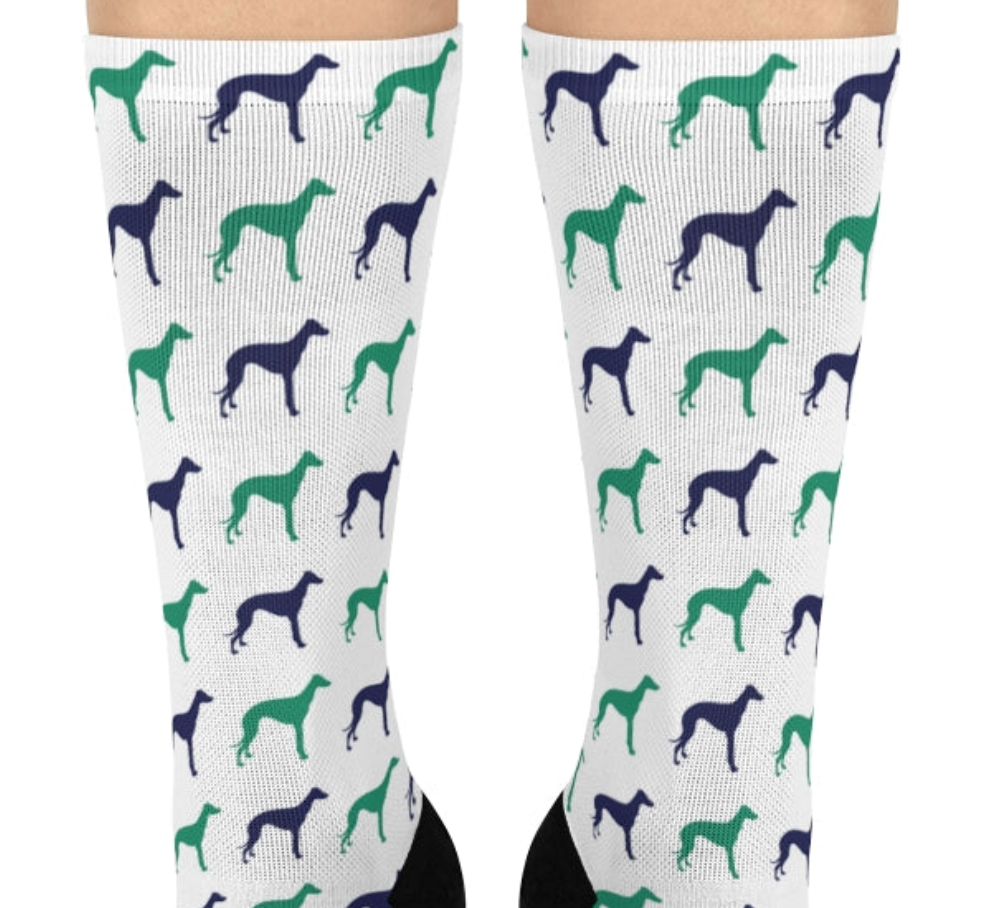 Greyhound Crew Socks! Greyt dogs all! Whippets and Italian Greyhounds - The Dapper Dogg