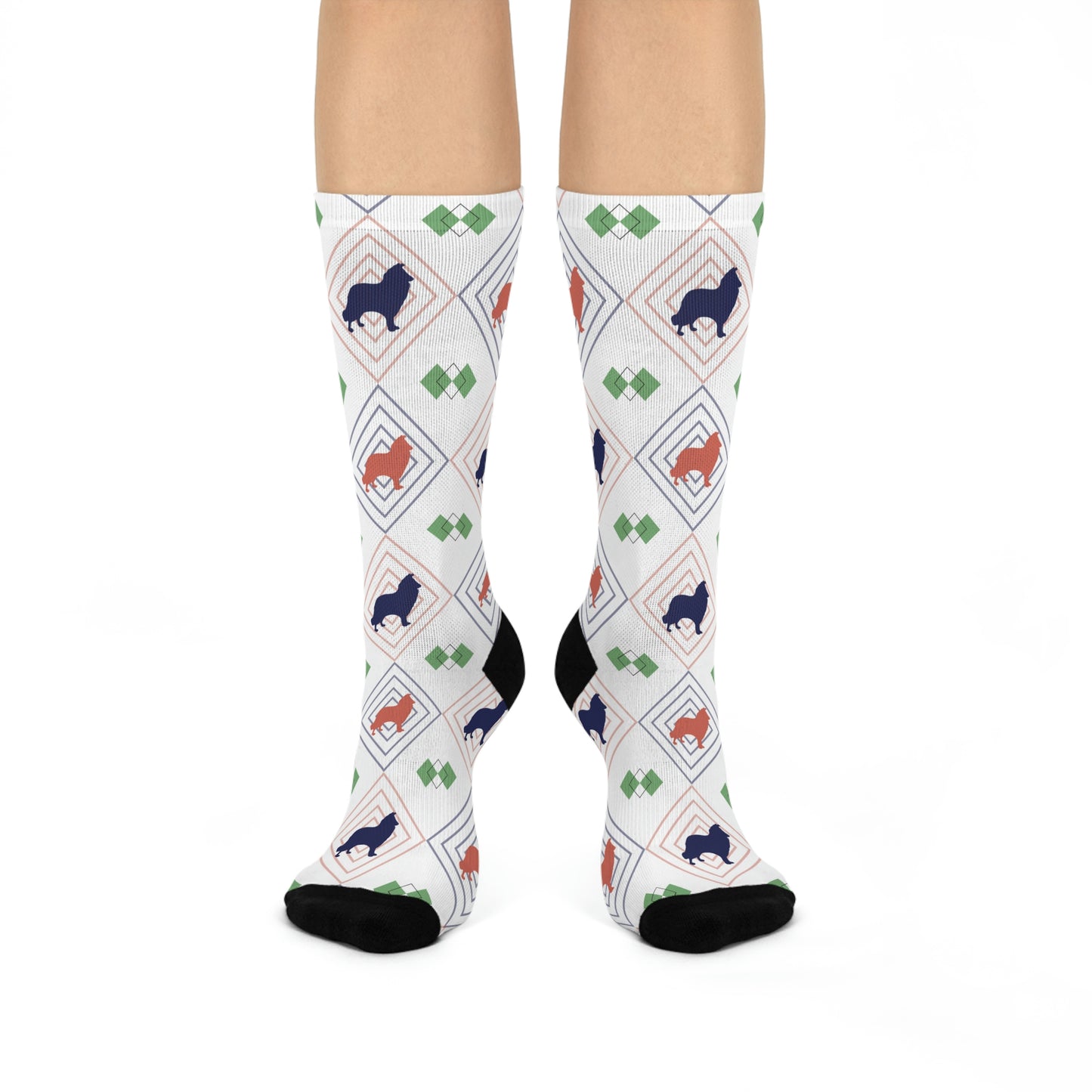 Border Collie Socks Unisex Adult Stretchy Mid Calf Original