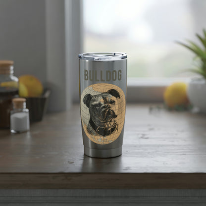 French Bulldog Tumbler, Old-World Map, 20 oz Stainless Steel