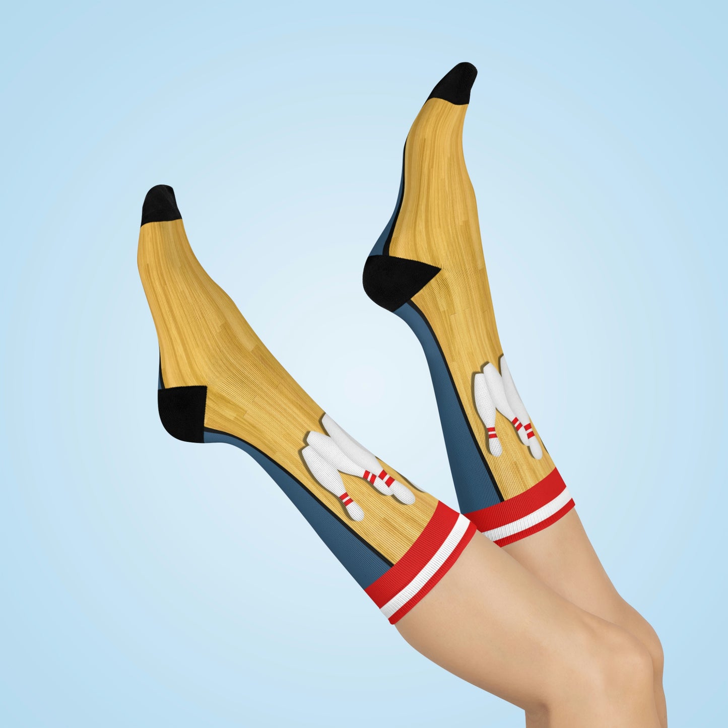 Bowling Socks Strike! Unisex Adult Stretchy Mid Calf Original