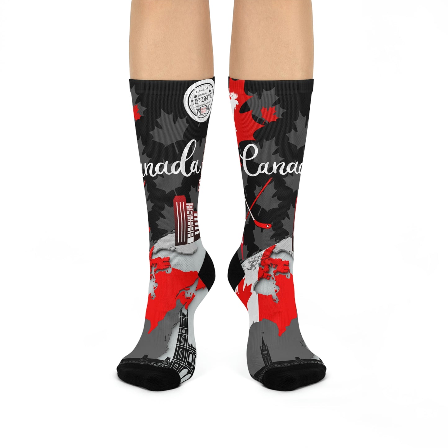 Canada Socks Unisex Adult Stretchy Mid Calf Original