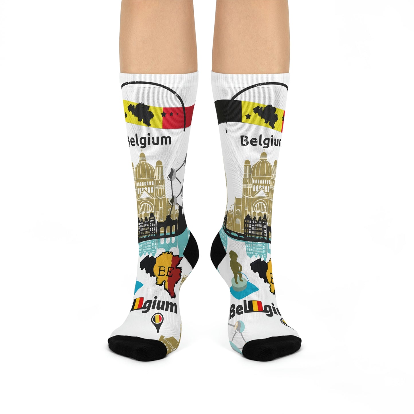 Belgium Socks Unisex Adult Stretchy Mid Calf Original