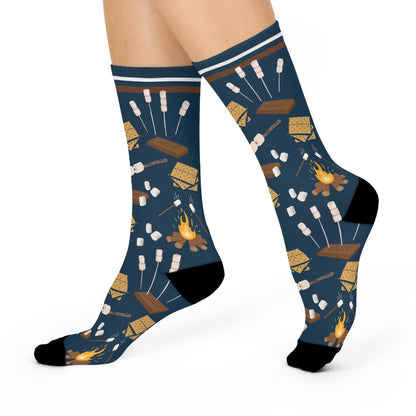 S’mores Socks Campfire Unisex Adult Stretchy Mid Calf Original