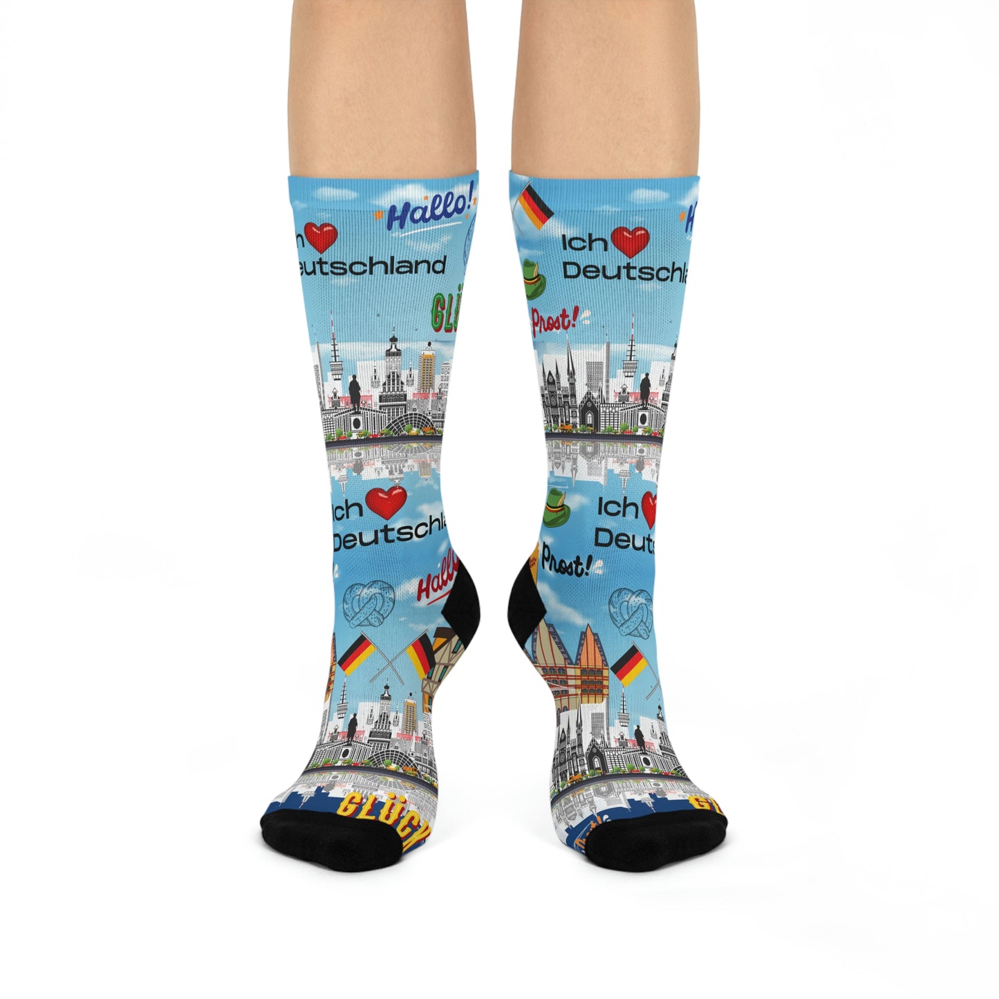 Germany Socks Ich liebe Deutschland Unisex Adult Stretchy Mid Calf Original